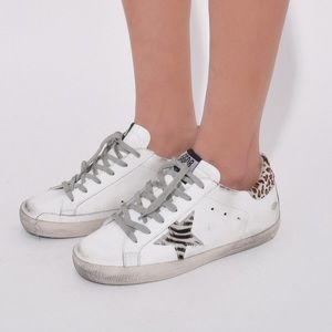 EUC - Golden Goose Superstar- White Wild